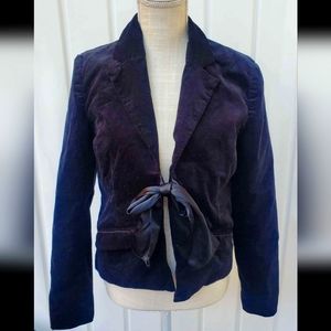 Old Navy Velvet Blazer with Satin Ribbon Tie in Front, Size Medium